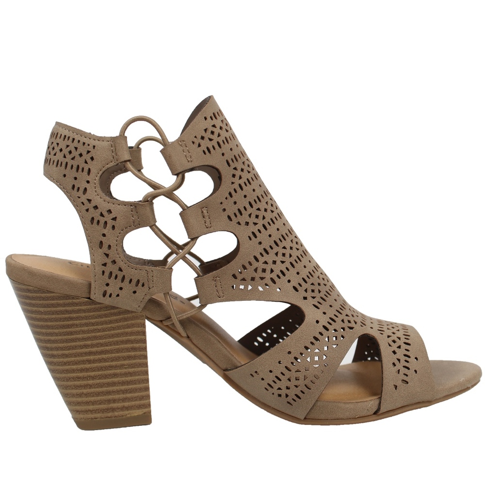 Size 6 Taupe Perforated Elastic Lace Side Cutout - Picture 3 of 6